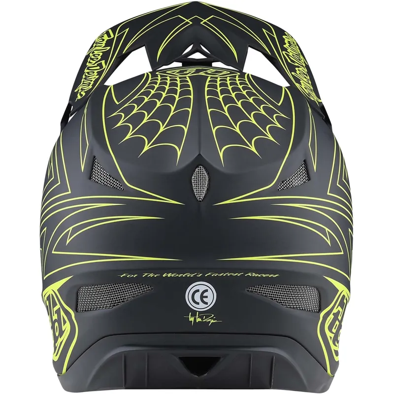 Troy Lee Designs D3 Fiberlite Full Face MTB Helmet Spiderstripe Yellow-3